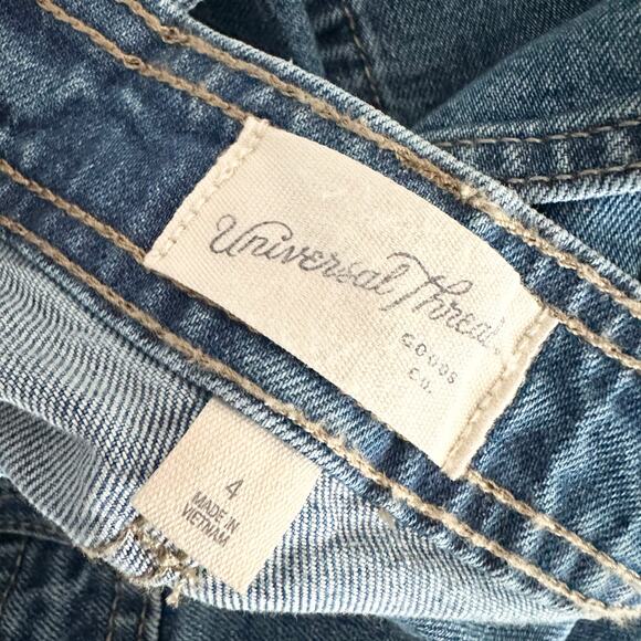 Universal Thread Target Denim Bib Style Low Cut Denim Wide Leg Crop Overalls 4 - Picture 10 of 13